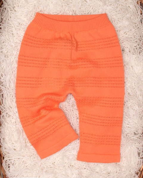 Pantalone traforato in puro cotone bio per neonati