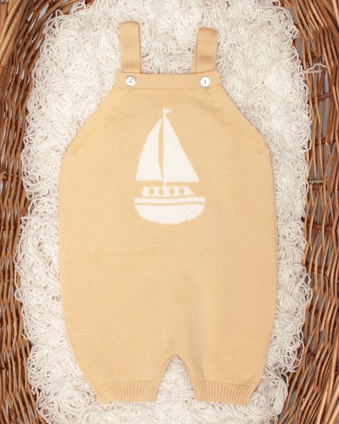 Salopette barchetta in puro cotone bio neonati