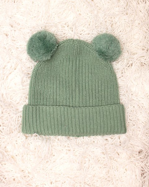 Berretto doppio pon pon pura lana merino