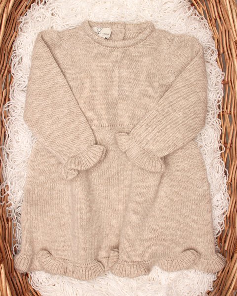 Vestitino neonata in pura lana merino ultrafine