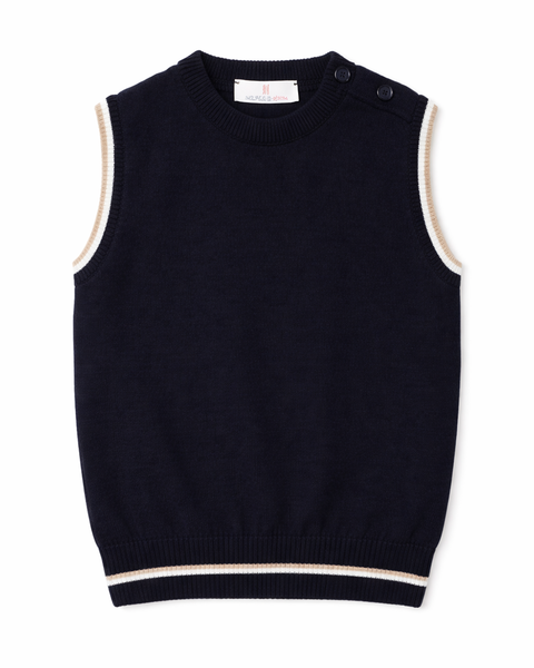 Gilet con riga girocollo in puro cotone bio