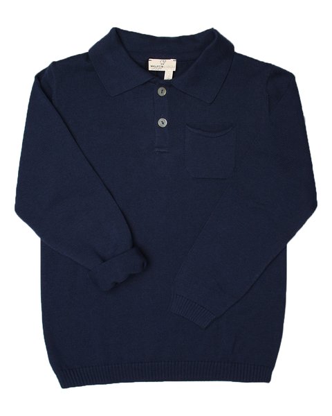 Polo manica lunga in puro cotone bio per ragazzi