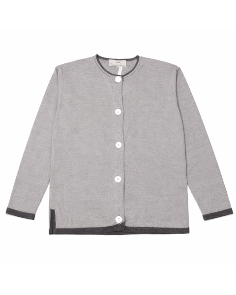 Coreana donna in pura lana bordo contrasto