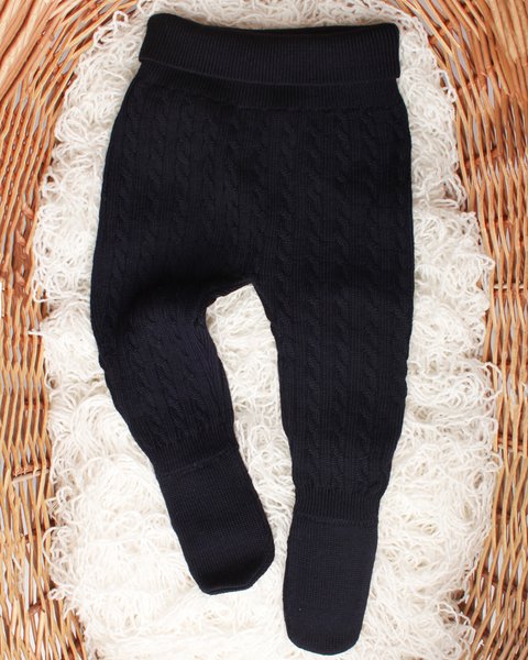 Ghettina trecce con piede in pura lana merino