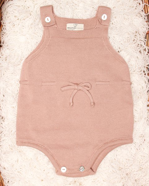 Tutina corta con nastrino in puro cotone bio