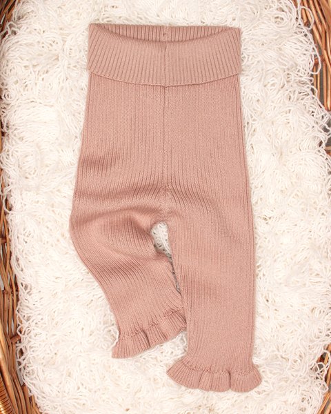 Leggings costina volant puro cotone bio neonata