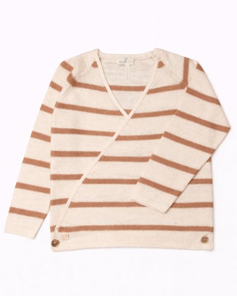 Cardigan incrocio in lino e cotone bambini - linum