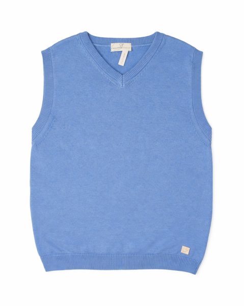 Gilet scollo a v in puro cotone biologico bambino