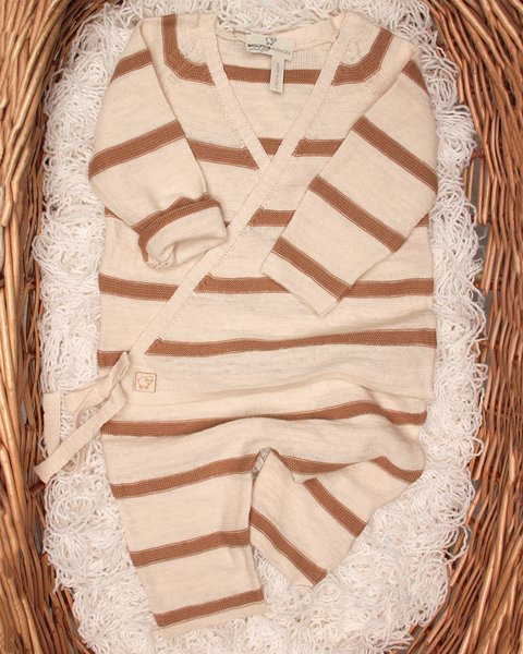 Tutina in maglia neonati in lino e cotone - linum