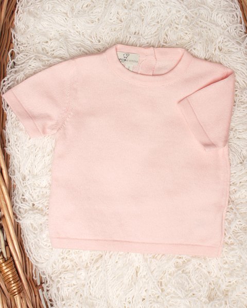 Maglia manica corta  in puro cotone bio neonati - natural basic