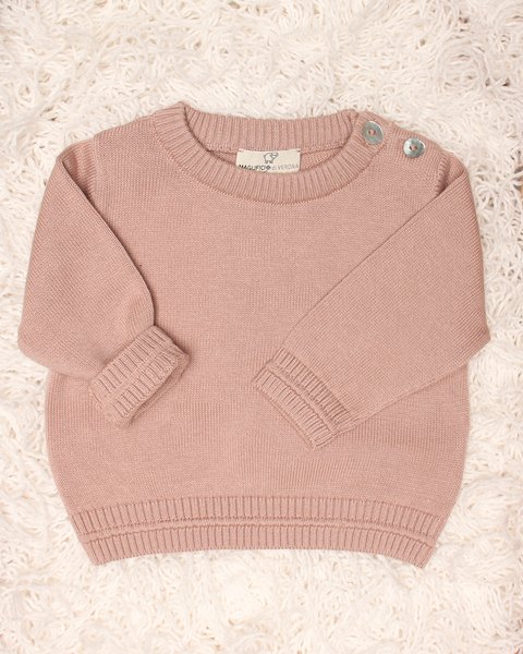 Maglioncino girocollo basico in puro cotone bio neonati