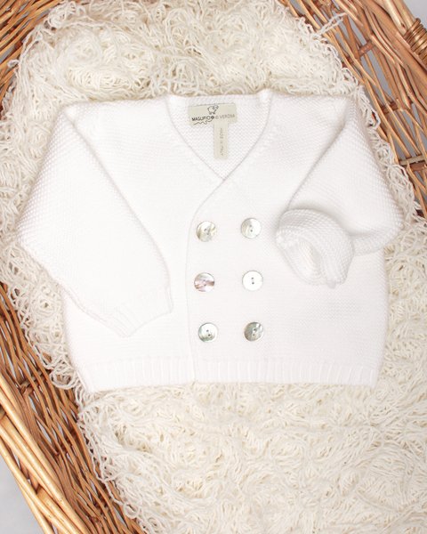 Giacchina doppiopetto puro cotone bio neonati