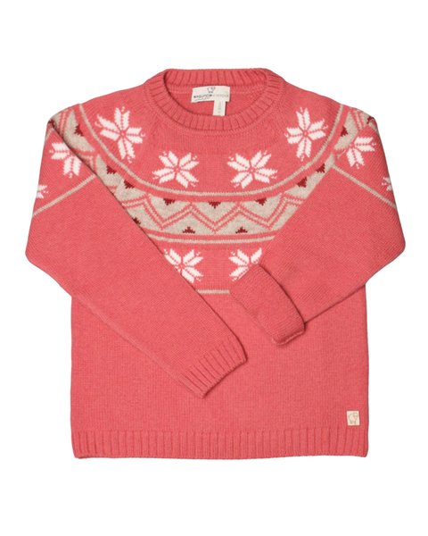 Maglione jacquard in pura lana merino ultrafine bimbi