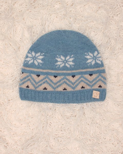 Cappellino neonati jacquard in pura lana merino ultrafine