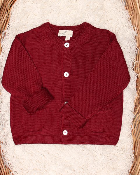 Giacchina neonato tasche in pura lana merinos