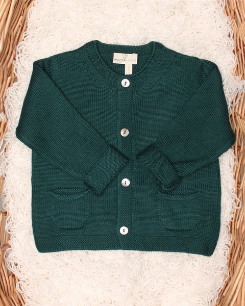 Giacchina neonato tasche in pura lana merinos