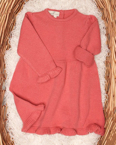 Vestitino neonata in pura lana merino ultrafine