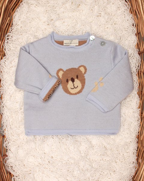 Maglia neonati teddy in pura lana merinos