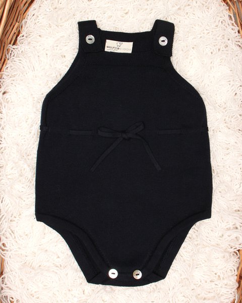 Tutina corta con nastrino in puro cotone bio