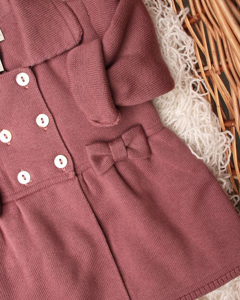 Cappottino impero fiocchi in puro cotone bio