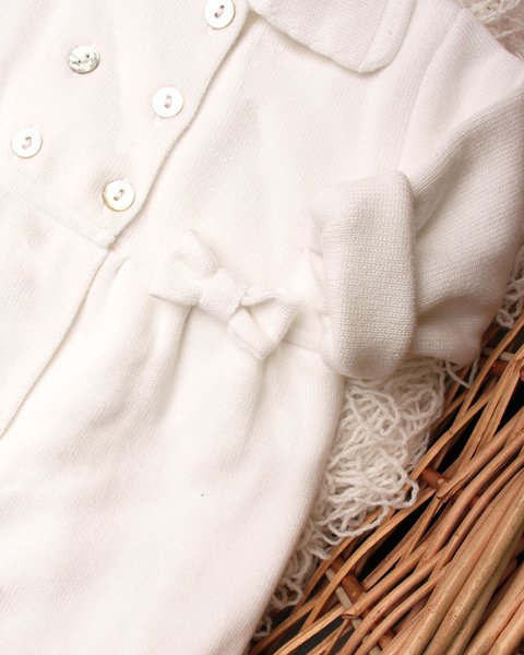 Cappottino impero fiocchi in puro cotone bio