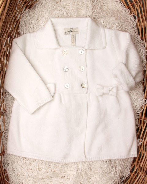 Cappottino impero fiocchi in puro cotone bio