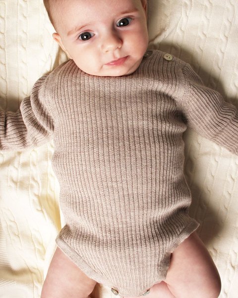 Body neonati in maglia lana e seta