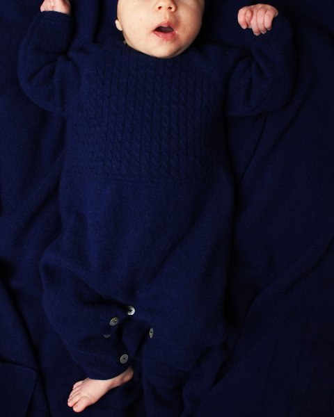 Tutina neonato trecce in puro cashmere