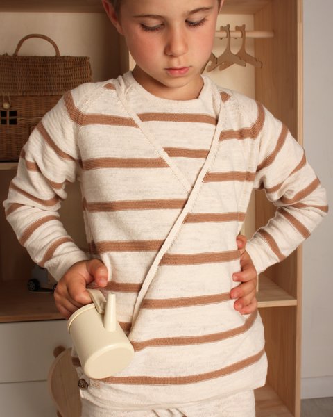 Cardigan incrocio in lino e cotone bambini - linum