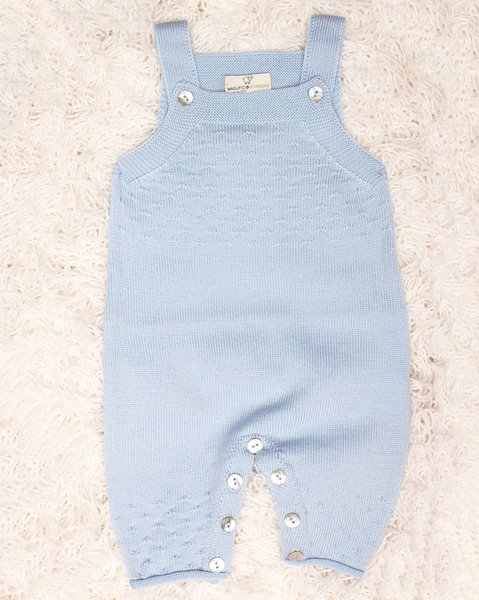 Salopette punzonata in pura lana merinos neonati