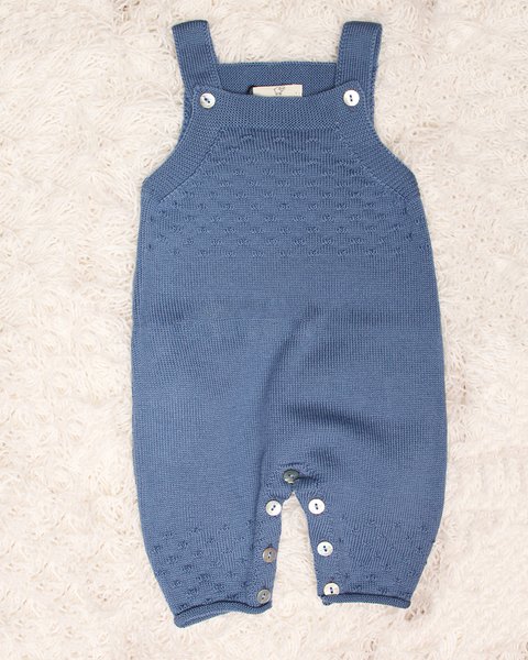 Salopette punzonata in pura lana merinos neonati