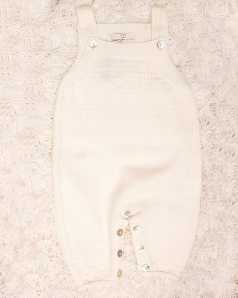 Salopette punzonata in pura lana merinos neonati