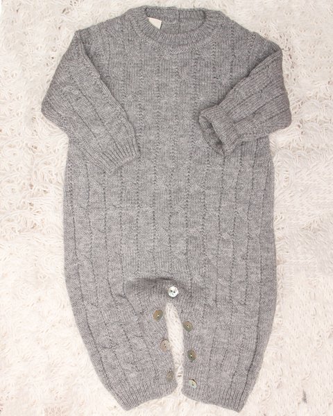 Tutina trecce neonati in pura lana merino ultrafine