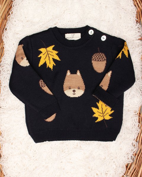 Maglioncino scoiattolo in pura lana merinos