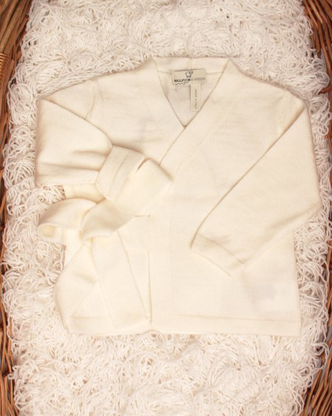 Giacchina incrociata in pura lana merino