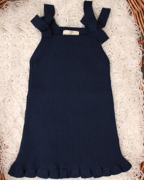 Vestitino costine volant puro cotone bio neonata