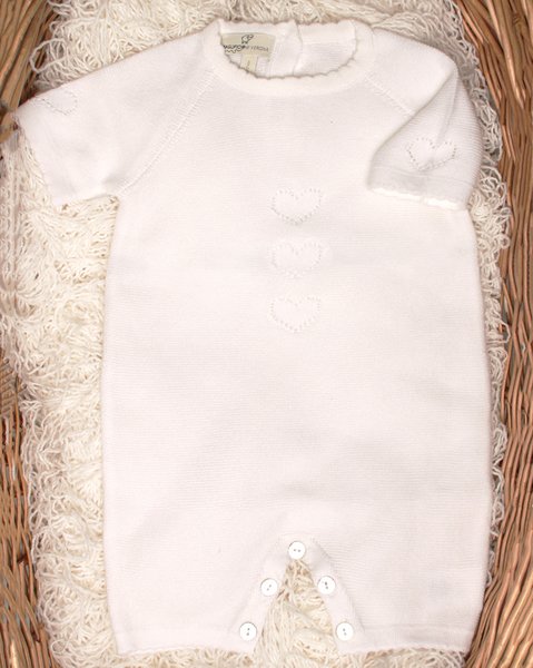 Pagliaccetto cuori puro cotone bio neonata