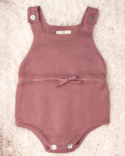 Tutina corta con nastrino in puro cotone bio