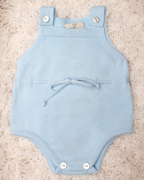 Tutina corta con nastrino in puro cotone bio