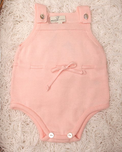 Tutina corta con nastrino in puro cotone bio