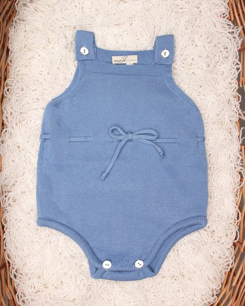 Tutina corta con nastrino in puro cotone bio