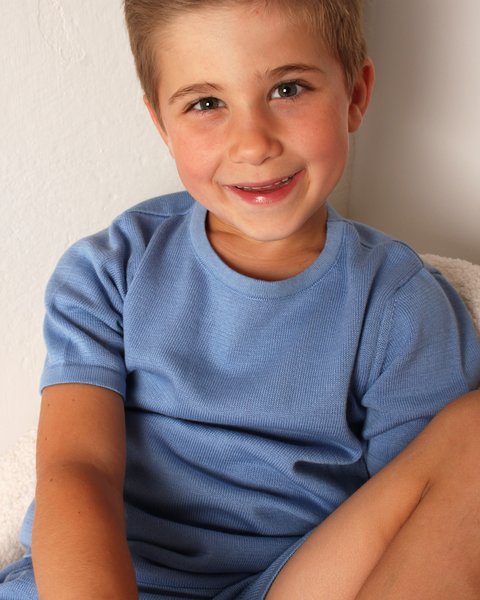 Maglia manica corta basica in puro cotone bio bimbi unisex